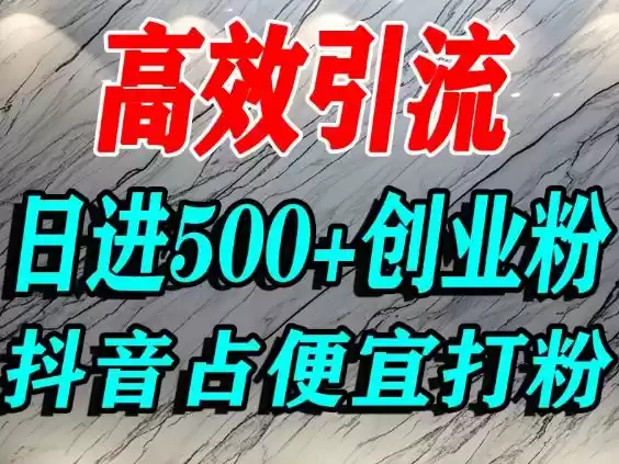怎么打创业粉？抖音利用占便宜心理引流创业粉，单人日引500+精准流量-鑫梵淘