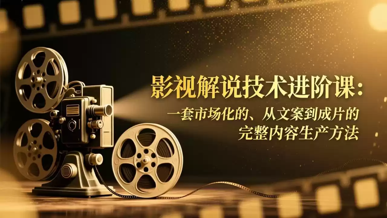 影视解说技术进阶课：一套市场化的、从文案到成片的完整内容生产方法-鑫梵淘