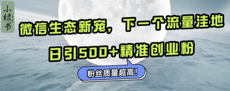 微信生态新宠小绿书：下一个流量洼地，日引500+精准创业粉，粉丝质量超高-鑫梵淘