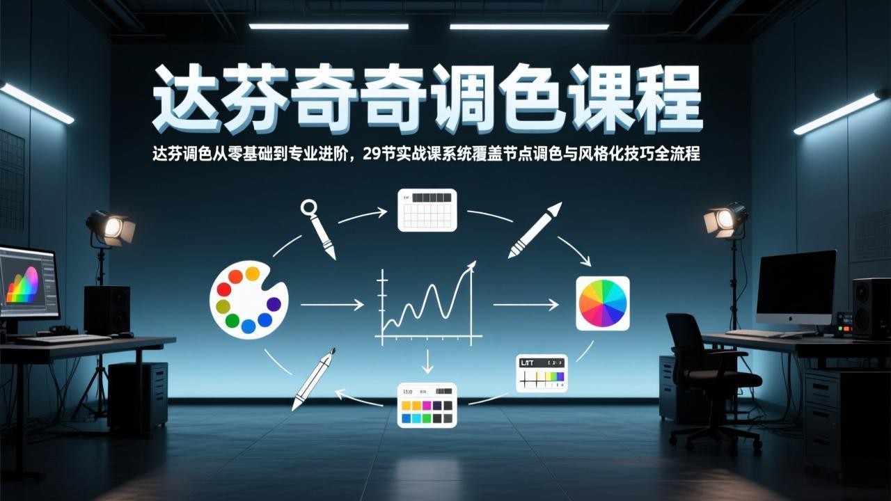 达芬奇调色从零基础到专业进阶，29节实战课系统覆盖节点调色与风格化技巧全流程-鑫梵淘