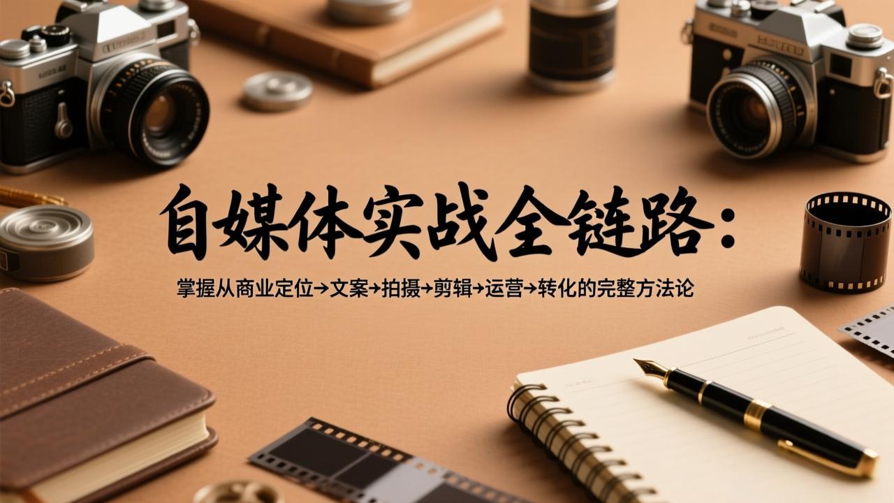 自媒体实战全链路：掌握从商业定位→文案→拍摄→剪辑→运营→转化的完整方法论-鑫梵淘