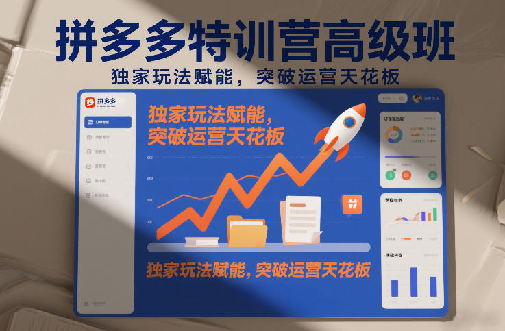 拼多多特训营高阶班，独家玩法赋能，突破运营天花板(更新26年3月)-鑫梵淘