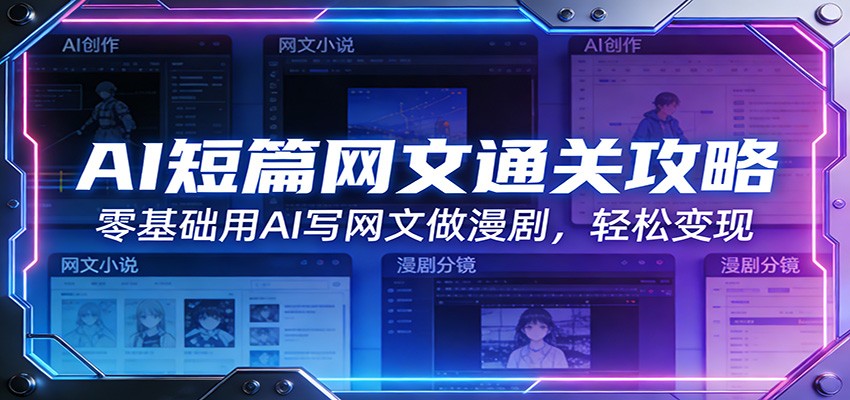 AI短篇网文通关攻略：零基础用AI写网文做漫剧，轻松变现-鑫梵淘