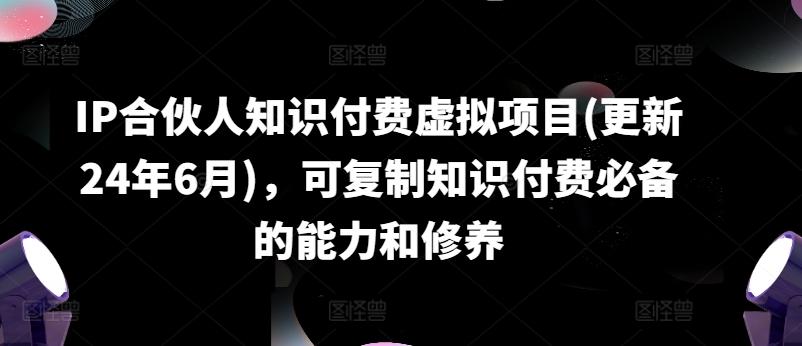 IP合伙人知识付费虚拟项目(更新24年6月)，可复制知识付费必备的能力和修养-鑫梵淘
