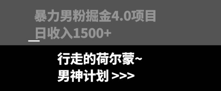 暴力男粉掘金4.0项目不违规不封号无脑复制单人操作日入1000+-鑫梵淘