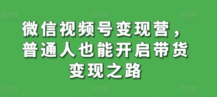 微信视频号变现营，普通人也能开启带货变现之路-鑫梵淘