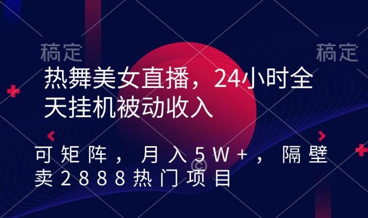 热舞美女直播，24小时全天挂机被动收入，可矩阵，月入5W+，隔壁卖2888热门项目【揭秘】-鑫梵淘
