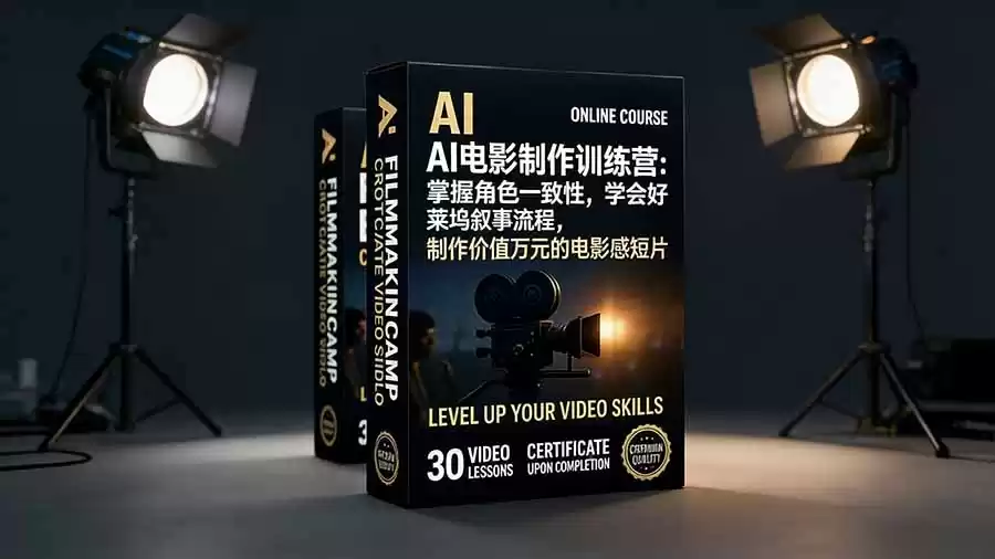 AI电影制作训练营：掌握角色一致性，学会好莱坞叙事流程，制作价值万元的电影感短片-鑫梵淘