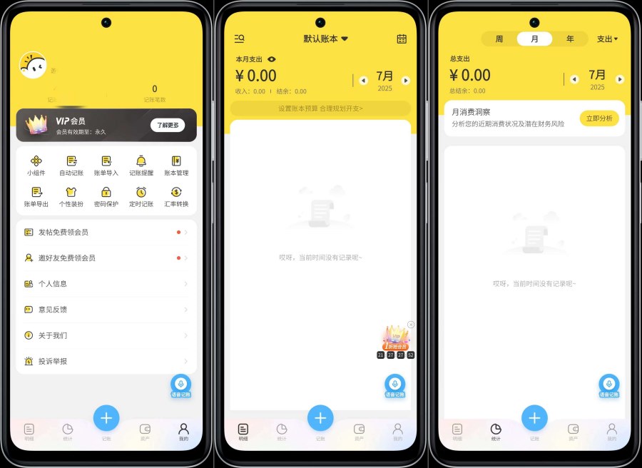 元元记账1.1.7AI智能记账解锁VIP功能-鑫梵淘