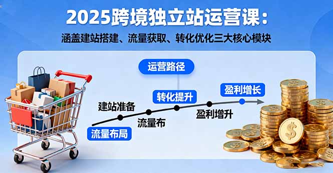 2025跨境独立站运营课：涵盖建站搭建、流量获取、转化优化三大核心模块-鑫梵淘