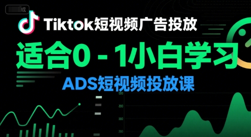 Tiktok短视频广告投放，适合0-1小白学习ADS短视频投放课-鑫梵淘