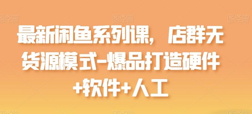 最新闲鱼系列课，店群无货源模式-爆品打造硬件+软件+人工-鑫梵淘