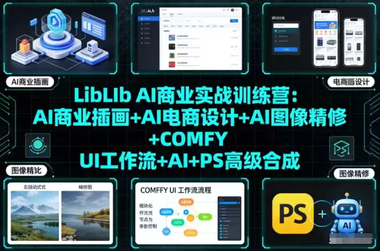 LibLIb AI商业实战训练营：AI商业插画+AI电商设计+AI图像精修+COMFY UI工作流+AI+PS高级合成-鑫梵淘