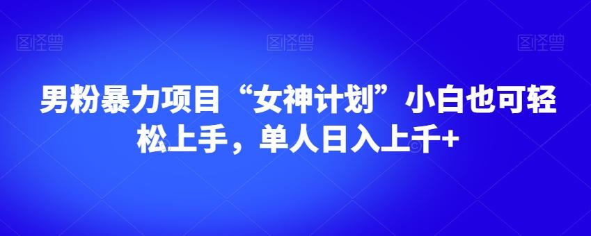 男粉暴力项目“女神计划”小白也可轻松上手，单人日入上千+【揭秘】-鑫梵淘