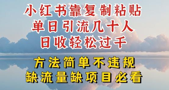 小红书靠复制粘贴单日引流几十人目收轻松过千，方法简单不违规【揭秘】-鑫梵淘