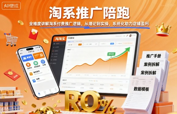 淘系推广陪跑，全维度讲解淘系付费推广逻辑，从理论到实操，系统化助力店铺盈利-鑫梵淘