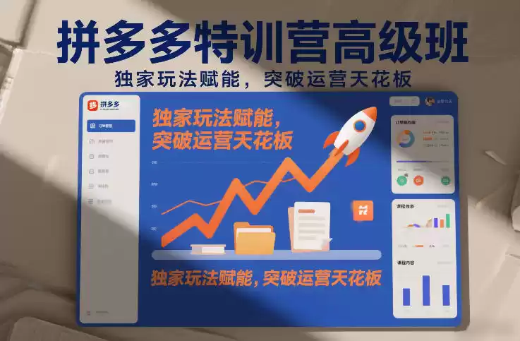 拼多多特训营高阶班，独家玩法赋能，突破运营天花板(更新26年2月)-鑫梵淘