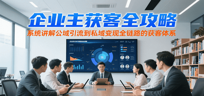 企业主获客全攻略，系统讲解公域引流到私域变现全链路的获客体系-鑫梵淘