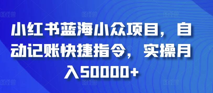 小红书蓝海小众项目，自动记账快捷指令，实操月入50000+【揭秘】-鑫梵淘