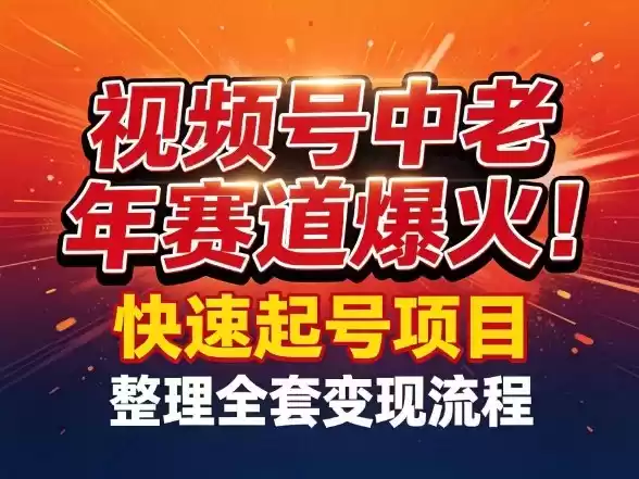 视频号中老年这个赛道爆火！测试可以快速起号，整理了全套变现流程-鑫梵淘