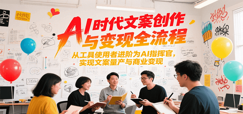 AI时代文案创作与变现全流程，从工具使用者进阶为AI指挥官，实现文案量产与商业变现-鑫梵淘