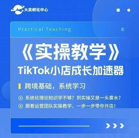 大卖家孵化中心TikTok实操课，TikTok小店成长加速器，跨境基础系统学习，一步一步带你开店-鑫梵淘