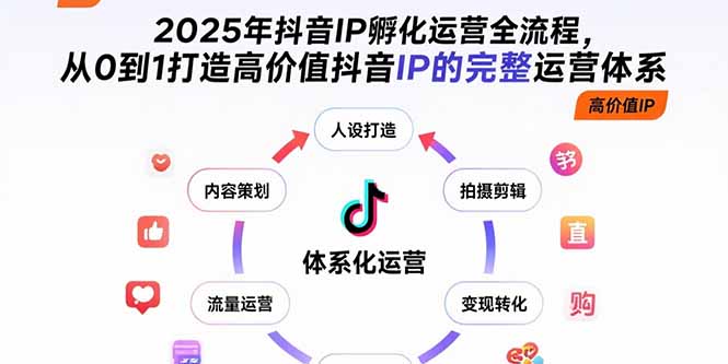 2025年抖音IP孵化运营全流程，从0到1打造高价值抖音IP的完整运营体系-鑫梵淘