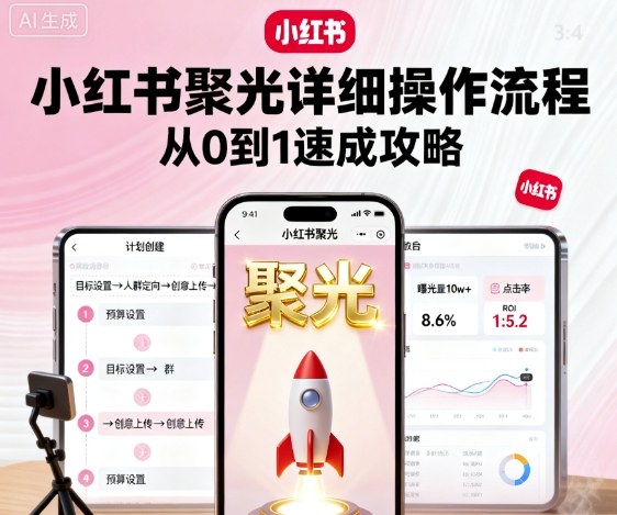 小红书聚光详细操作流程，小红书聚光从0到1速成攻略-鑫梵淘