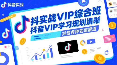 抖音实战VIP综合班，抖音VIP学习规划请晰抖音各种变现渠道-鑫梵淘