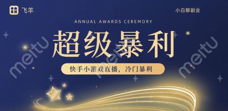 快手官方暴利冷门小游戏无人直播，小白一台电脑即可操作，轻松月入10w+-鑫梵淘