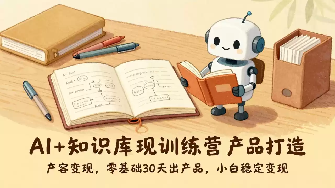 AI+知识库变现训练营，产品打造、内容创作、全平台变现，零基础30天出产品，小白稳定变现-鑫梵淘