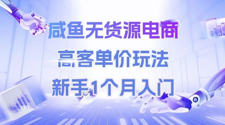 咸鱼无货源电商，高客单价玩法，新手1个月入门-鑫梵淘