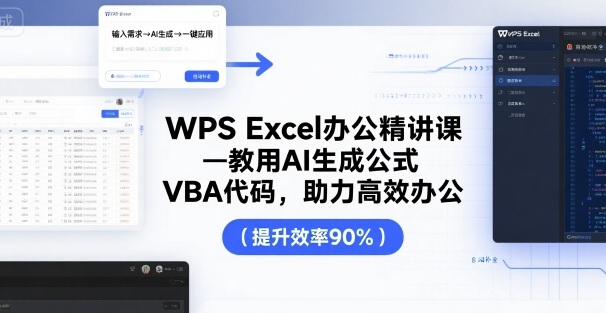 WPS Excel办公精讲课，教用 AI 生成公式，VBA 代码，助力高效办公-鑫梵淘