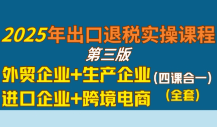 崔sir·出口退税实操-外贸企业+生产企业+跨境电商+进口企业(四课合一)-鑫梵淘
