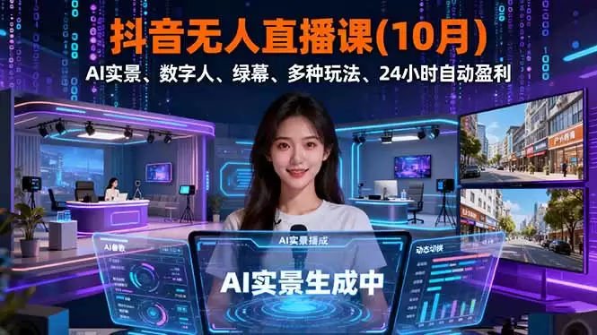 抖音无人直播课(10月-鑫梵淘