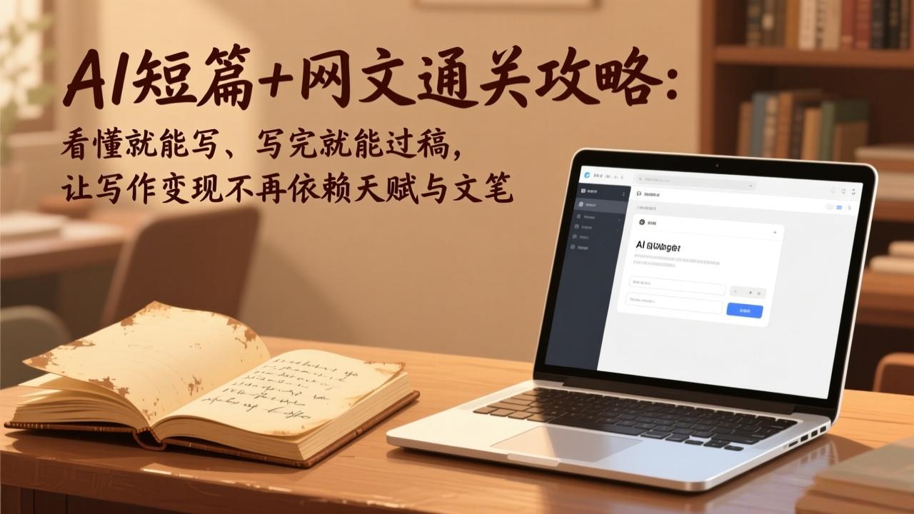 AI短篇+网文通关攻略：看懂就能写、写完就能过稿，让写作变现不再依赖天赋与文笔-鑫梵淘