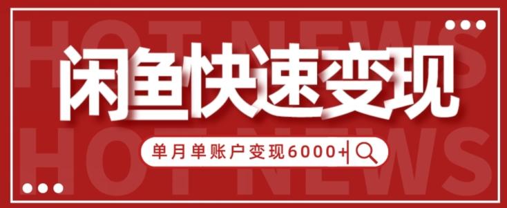【新手项目】小白快速在闲鱼单月单账号变现6000+的秘密-鑫梵淘