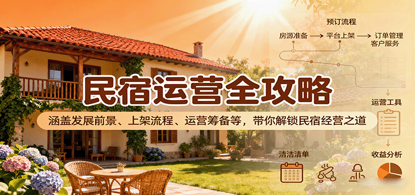 民宿运营全攻略：涵盖发展前景、上架流程、运营筹备等，带你解锁民宿经营之道-鑫梵淘