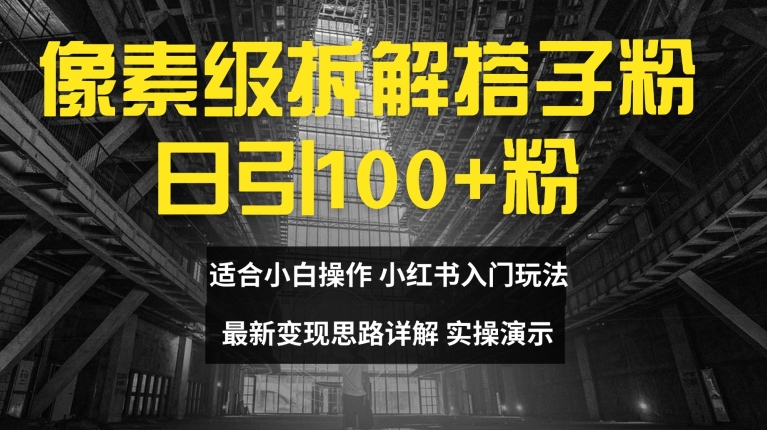 像素级拆解搭子粉，日引100+，小白看完可上手，最新变现思路详解【揭秘】-鑫梵淘
