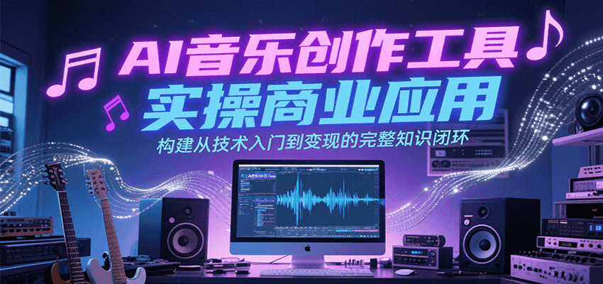 AI音乐创作工具实操商业应用，构建从技术入门到变现的完整知识闭环-鑫梵淘