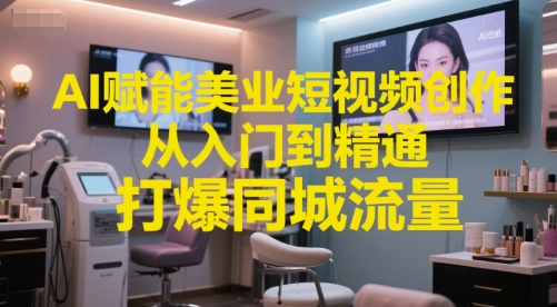 AI赋能美业短视频创作，从入门到精通，打爆同城流量，超级AI工具短视频实操落地-鑫梵淘