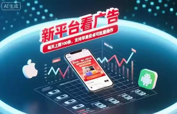 新台看广告，养好机一条5毛到5块，单机日入30到100，支持苹果安卓，可批量操作。-鑫梵淘