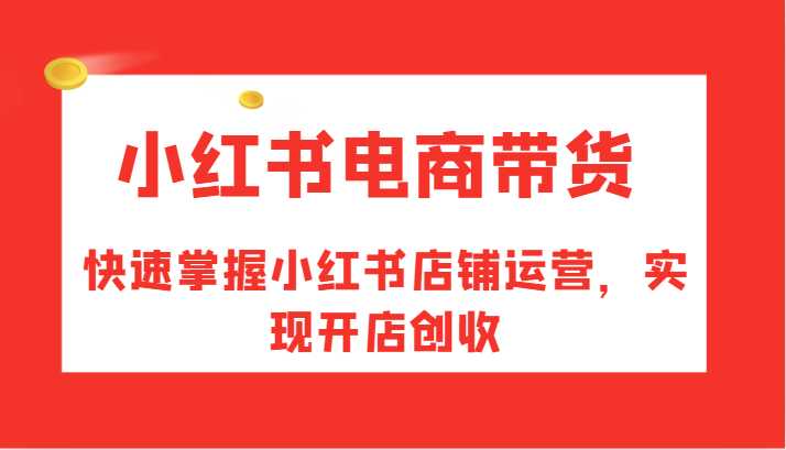 小红书电商带货，快速掌握小红书店铺运营，实现开店创收-鑫梵淘