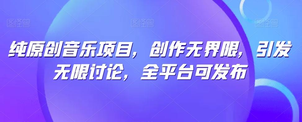 纯原创音乐项目，创作无界限，引发无限讨论，全平台可发布【揭秘】-鑫梵淘