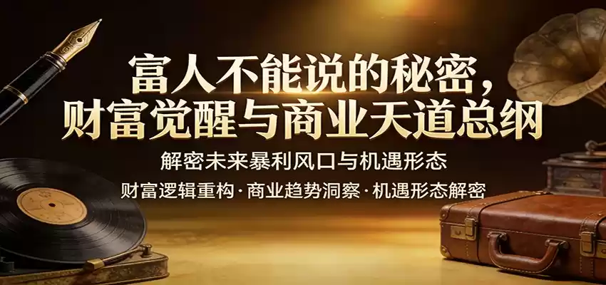 富人不能说的秘密，财富觉醒与商业天道总纲，解密未来暴利风口与机遇形态-鑫梵淘
