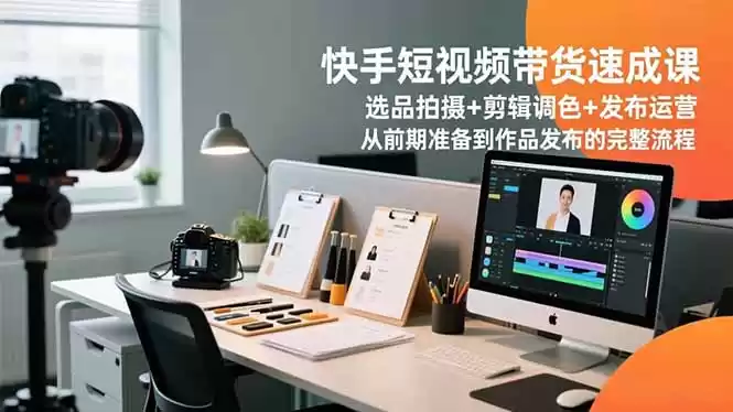 快手短视频带货速成课，选品拍摄+剪辑调色+发布运营，从前期准备到作品发布的完整流程-鑫梵淘