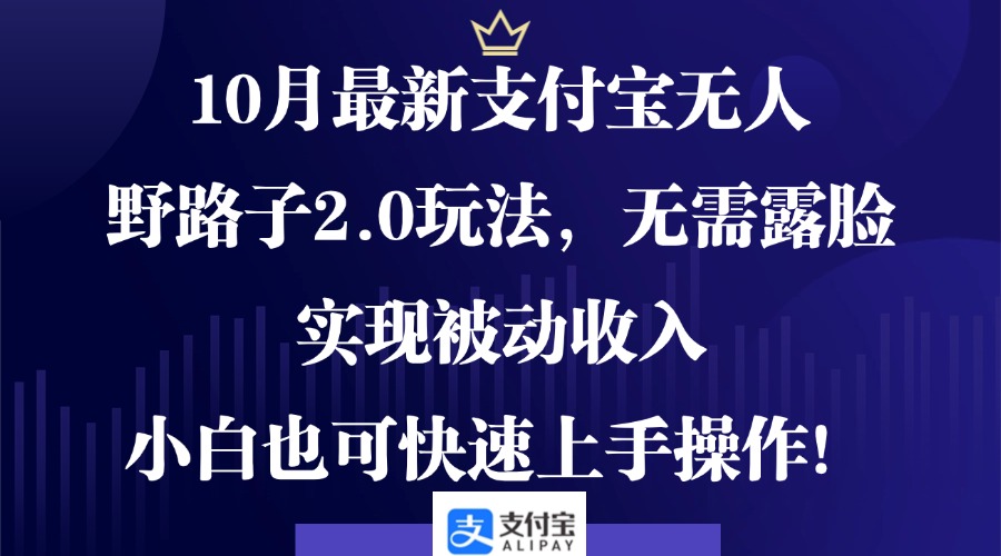 10月最新支付宝无人野路子2.0玩法，无需露脸，实现被动收入，小白也可...-鑫梵淘