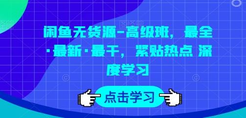 闲鱼无货源-高级班，最全·最新·最干，紧贴热点 深度学习-鑫梵淘