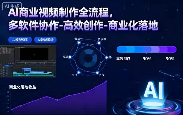 AI商业视频制作全流程，多软件协作-高效创作-商业化落地-鑫梵淘