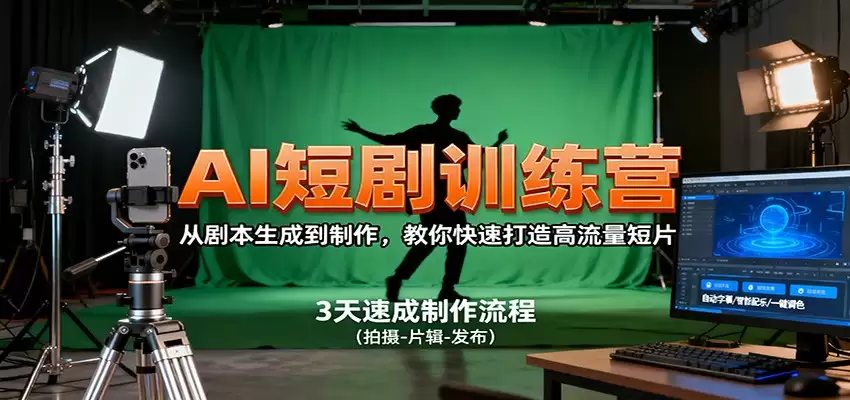 AI短剧训练营，从剧本生成到制作，教你快速打造高流量短片-鑫梵淘